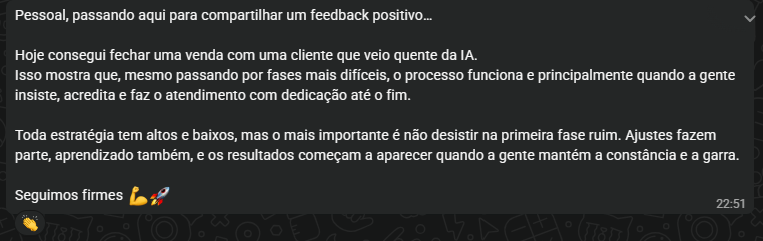 Mensagem de cliente no WhatsApp