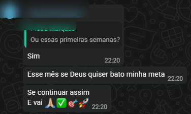 Mensagem de cliente no WhatsApp